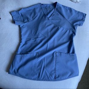 Easy Stretch Ceil Blue Scrub Top